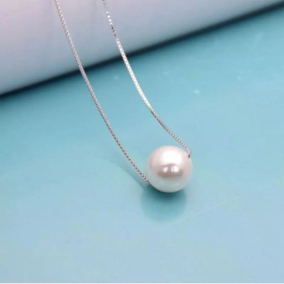 Jewelry - NEW 925 Sterling Silver Simple Pearl Necklace